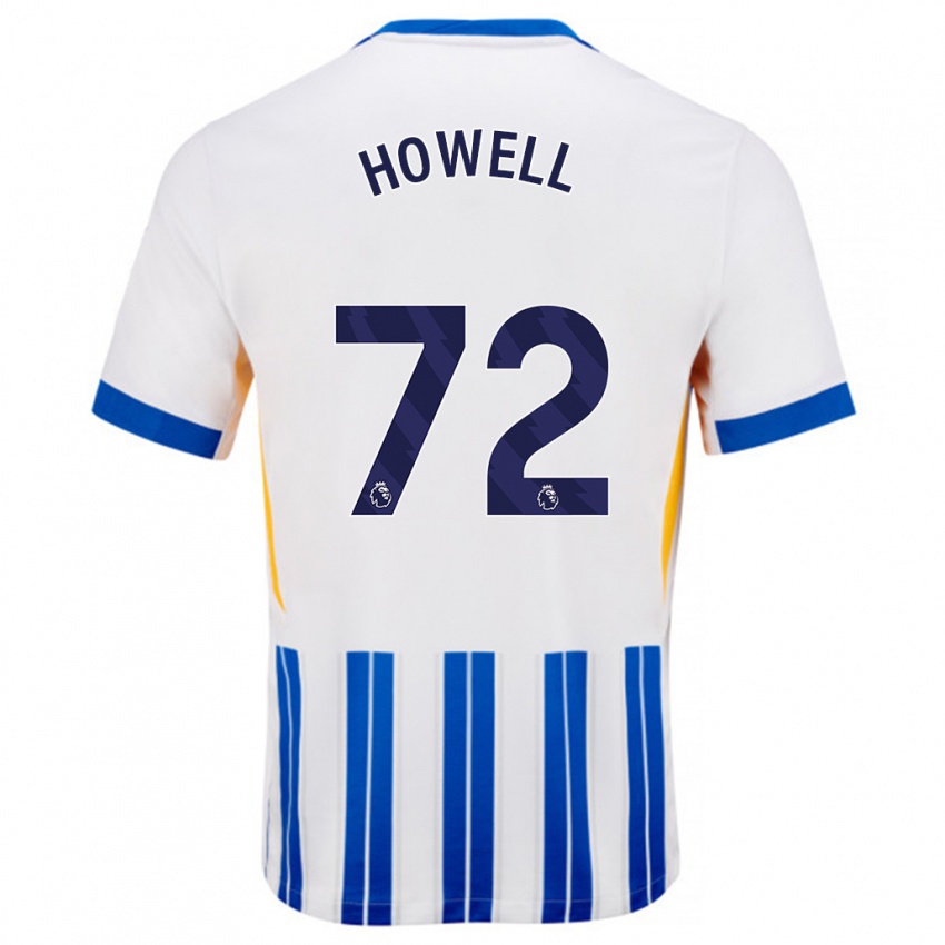 Niño Camiseta Harry Howell #72 Blanco Azul Rayas 1ª Equipación 2024/25 La Camisa México