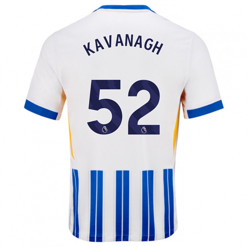 Niño Camiseta Leigh Kavanagh #52 Blanco Azul Rayas 1ª Equipación 2024/25 La Camisa México