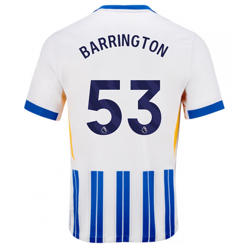 Niño Camiseta Luca Barrington #53 Blanco Azul Rayas 1ª Equipación 2024/25 La Camisa México