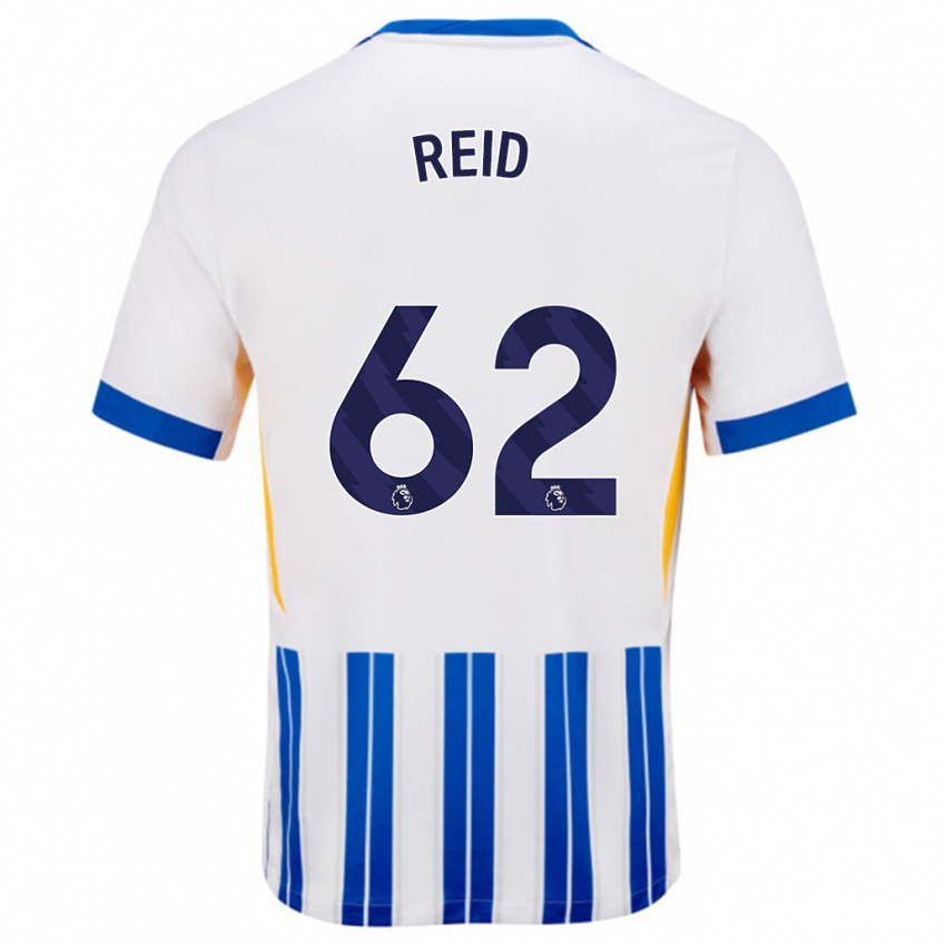 Niño Camiseta Tommy Reid #62 Blanco Azul Rayas 1ª Equipación 2024/25 La Camisa México