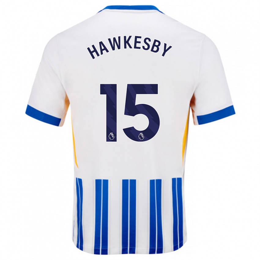 Niño Camiseta Mackenzie Hawkesby #15 Blanco Azul Rayas 1ª Equipación 2024/25 La Camisa México