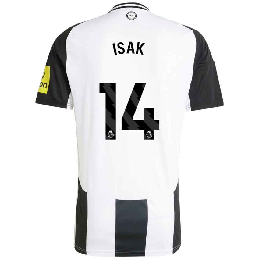 Niño Camiseta Alexander Isak #14 Blanco Negro 1ª Equipación 2024/25 La Camisa México