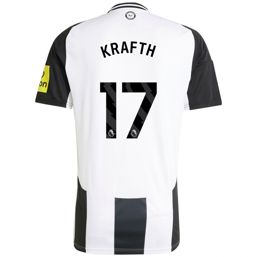 Niño Camiseta Emil Krafth #17 Blanco Negro 1ª Equipación 2024/25 La Camisa México