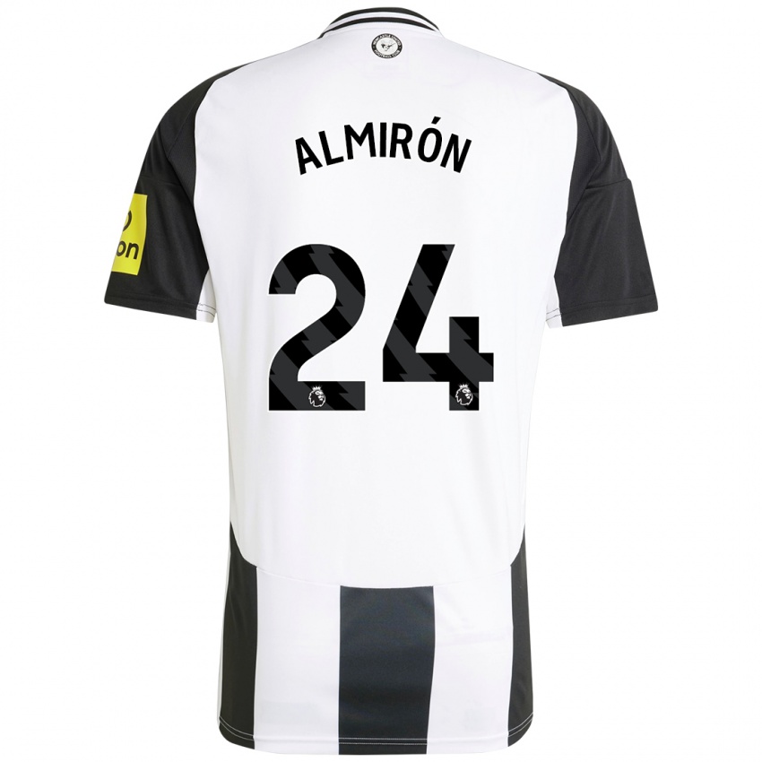 Niño Camiseta Miguel Almirón #24 Blanco Negro 1ª Equipación 2024/25 La Camisa México