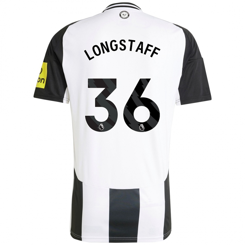 Niño Camiseta Sean Longstaff #36 Blanco Negro 1ª Equipación 2024/25 La Camisa México