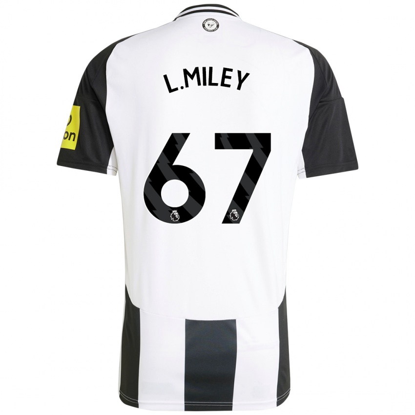 Niño Camiseta Lewis Miley #67 Blanco Negro 1ª Equipación 2024/25 La Camisa México