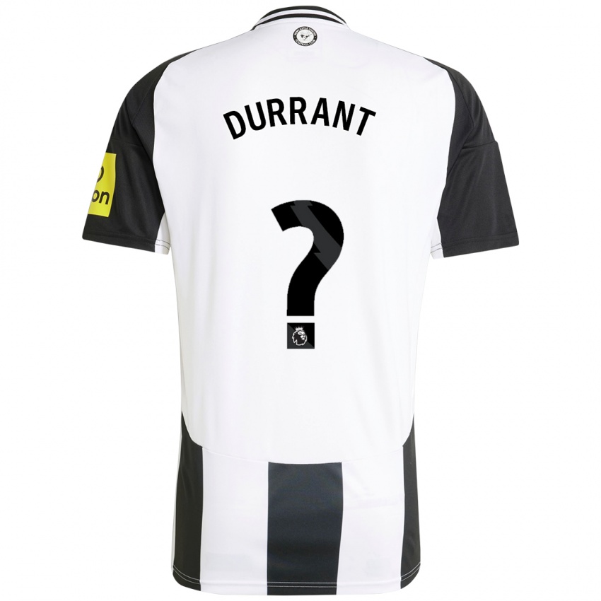 Niño Camiseta Jake Durrant #0 Blanco Negro 1ª Equipación 2024/25 La Camisa México