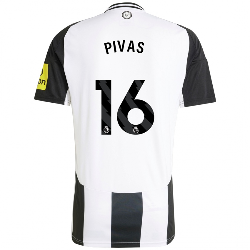 Niño Camiseta Miodrag Pivas #16 Blanco Negro 1ª Equipación 2024/25 La Camisa México