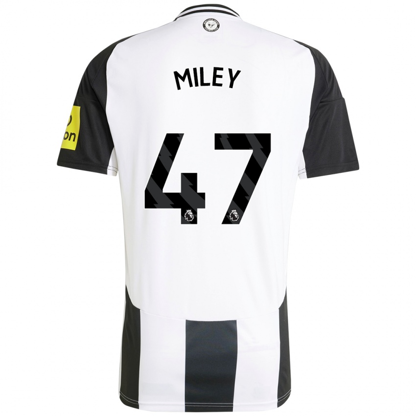 Niño Camiseta Jamie Miley #47 Blanco Negro 1ª Equipación 2024/25 La Camisa México