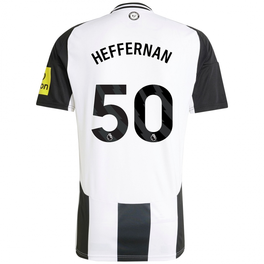 Niño Camiseta Cathal Heffernan #50 Blanco Negro 1ª Equipación 2024/25 La Camisa México