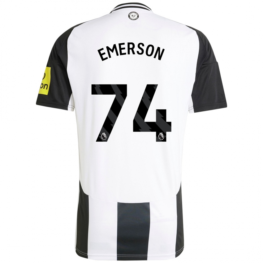 Niño Camiseta Johnny Emerson #74 Blanco Negro 1ª Equipación 2024/25 La Camisa México