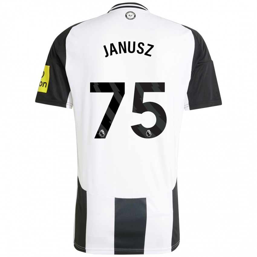 Niño Camiseta Adrian Janusz #75 Blanco Negro 1ª Equipación 2024/25 La Camisa México