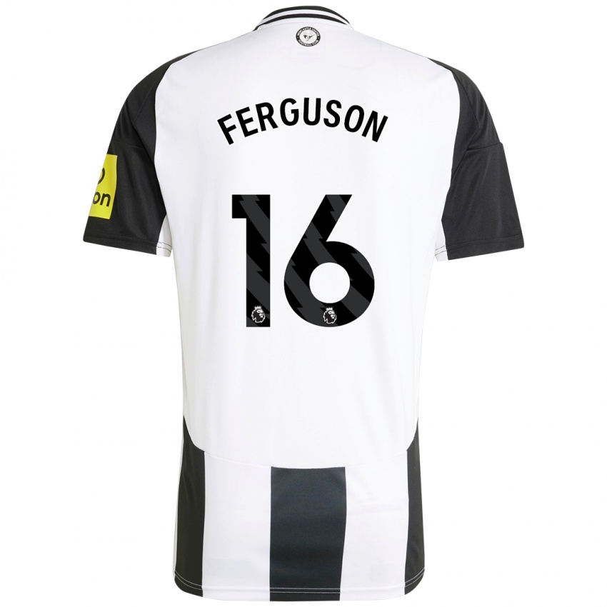 Niño Camiseta Becky Ferguson #16 Blanco Negro 1ª Equipación 2024/25 La Camisa México