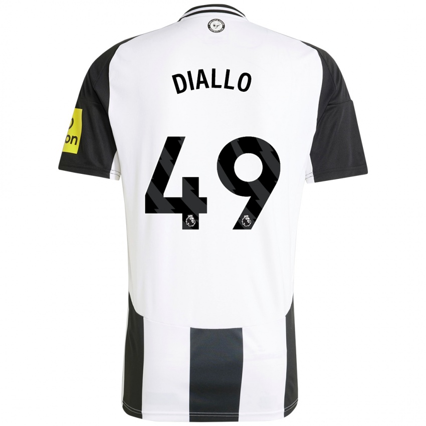 Niño Camiseta Amadou Diallo #49 Blanco Negro 1ª Equipación 2024/25 La Camisa México