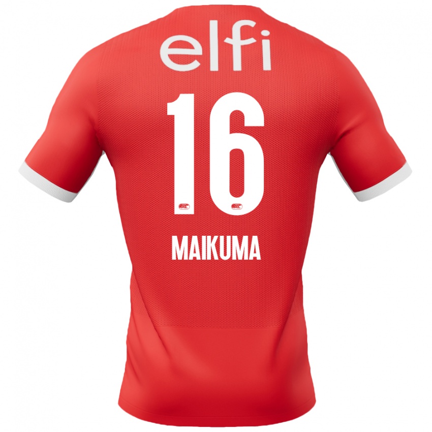 Niño Camiseta Seiya Maikuma #16 Rojo Blanco 1ª Equipación 2024/25 La Camisa México