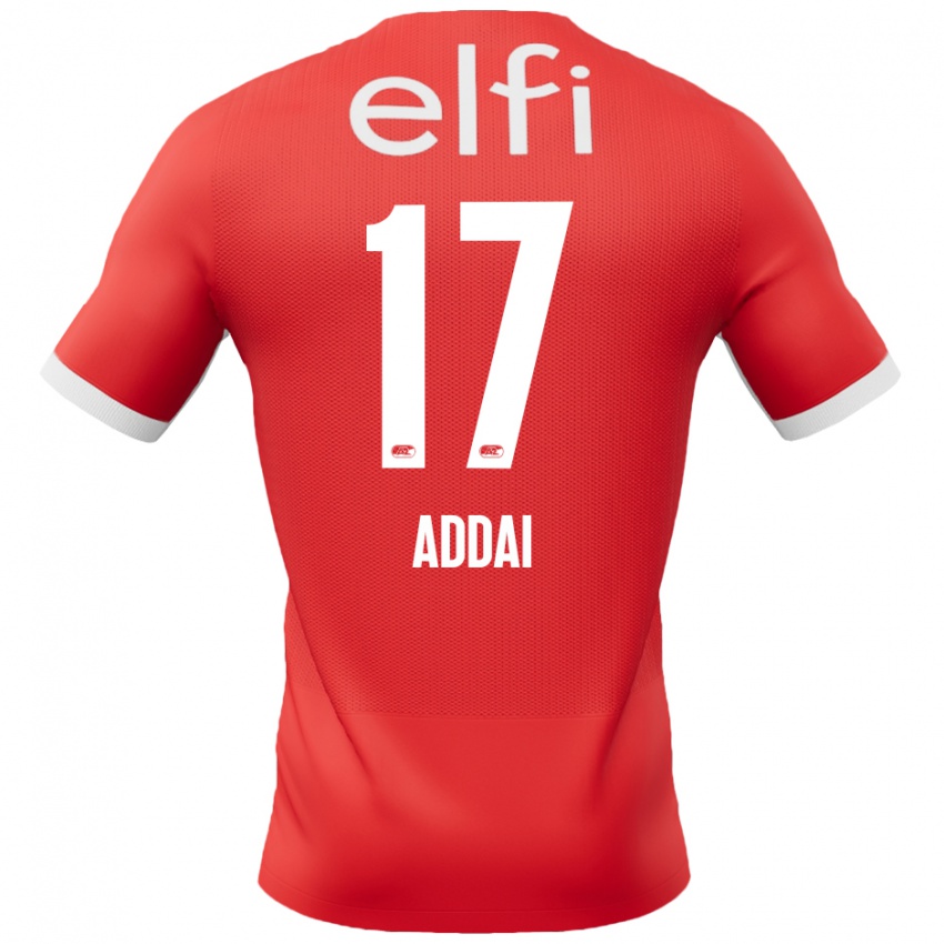 Niño Camiseta Jayden Addai #17 Rojo Blanco 1ª Equipación 2024/25 La Camisa México