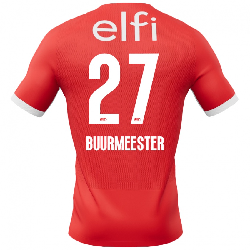 Niño Camiseta Zico Buurmeester #27 Rojo Blanco 1ª Equipación 2024/25 La Camisa México