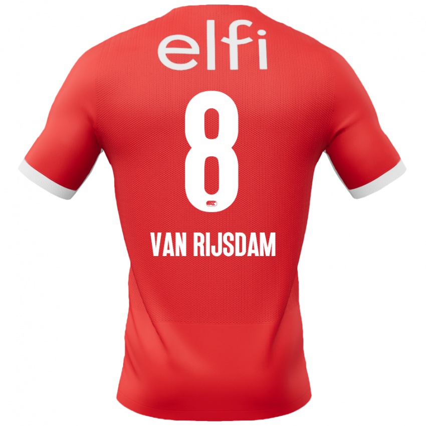 Niño Camiseta Julian Van Rijsdam #8 Rojo Blanco 1ª Equipación 2024/25 La Camisa México