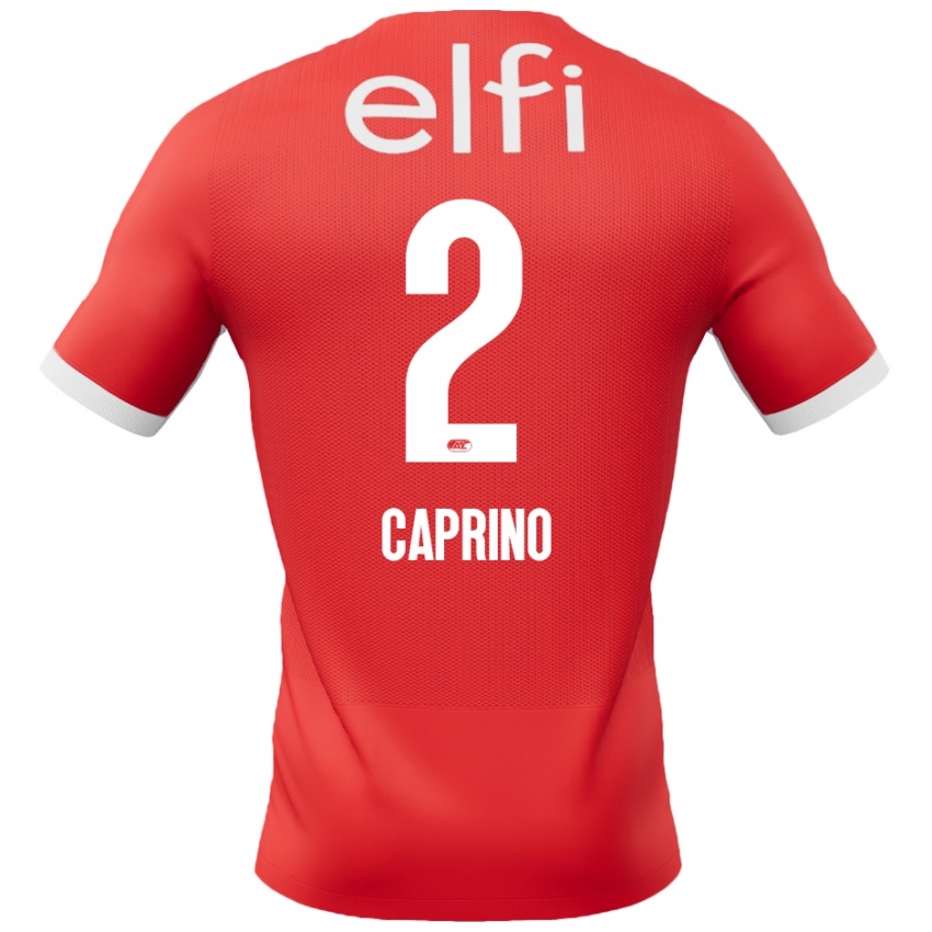 Niño Camiseta Ginia Caprino #2 Rojo Blanco 1ª Equipación 2024/25 La Camisa México