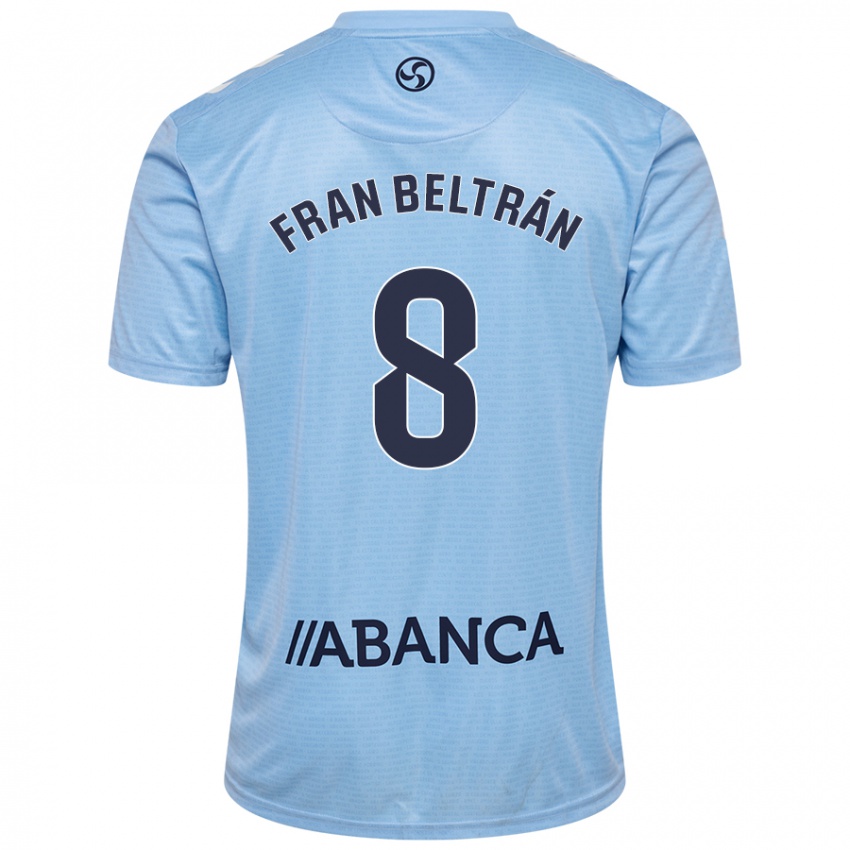 Niño Camiseta Fran Beltrán #8 Azul Cielo 1ª Equipación 2024/25 La Camisa México