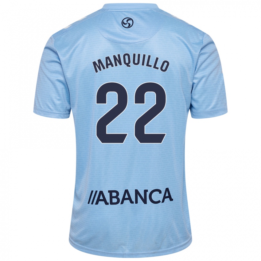 Niño Camiseta Javier Manquillo #22 Azul Cielo 1ª Equipación 2024/25 La Camisa México