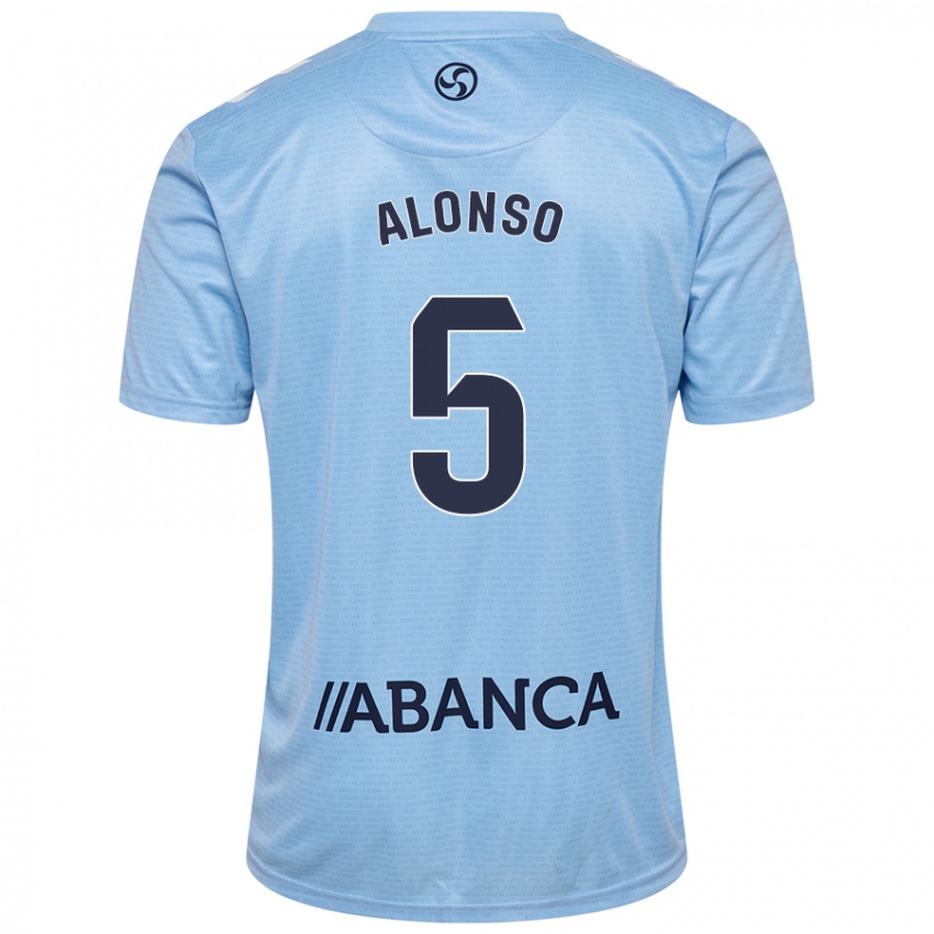 Niño Camiseta Gael Alonso #5 Azul Cielo 1ª Equipación 2024/25 La Camisa México