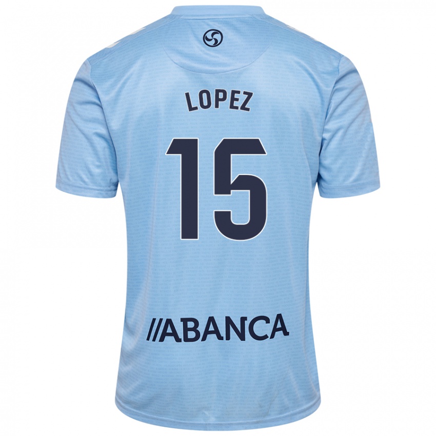 Niño Camiseta Fer López #15 Azul Cielo 1ª Equipación 2024/25 La Camisa México