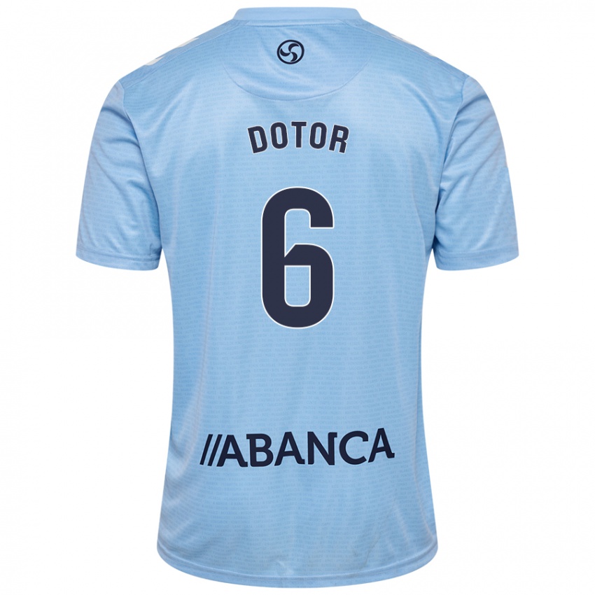 Niño Camiseta Carlos Dotor #6 Azul Cielo 1ª Equipación 2024/25 La Camisa México