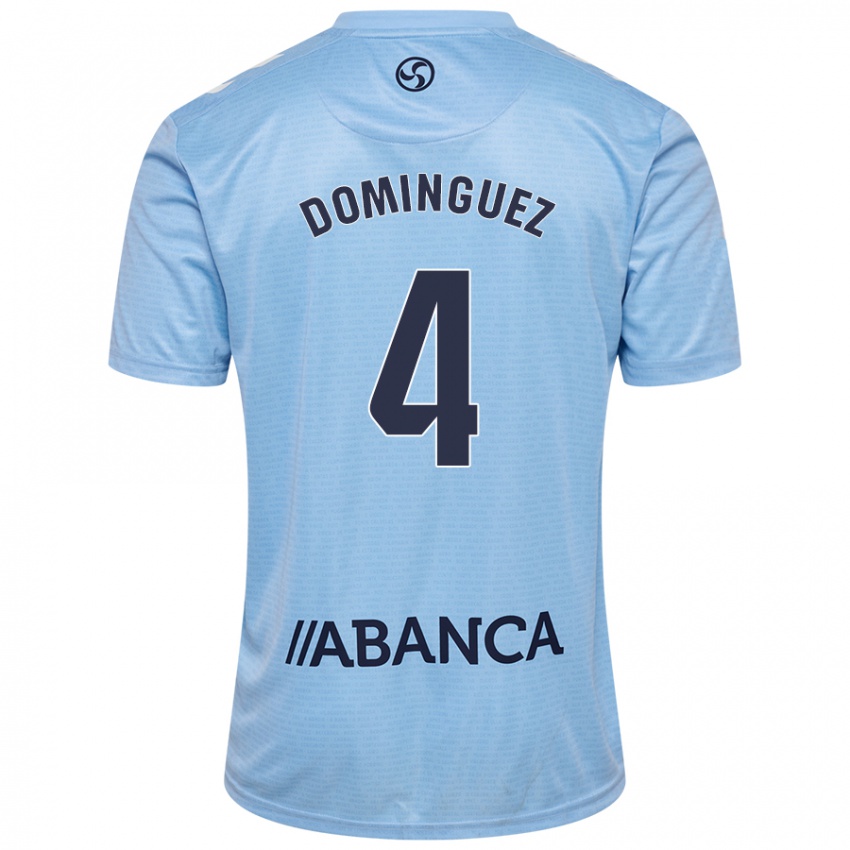 Niño Camiseta Javi Domínguez #4 Azul Cielo 1ª Equipación 2024/25 La Camisa México