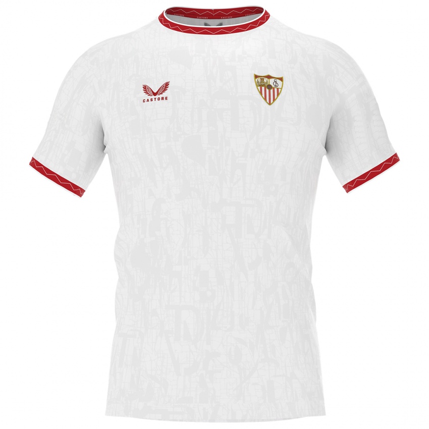 Niño Camiseta Lucien Agoume #18 Blanco Rojo 1ª Equipación 2024/25 La Camisa México