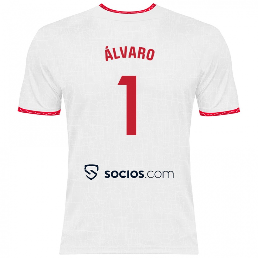 Niño Camiseta Álvaro Fernández #1 Blanco Rojo 1ª Equipación 2024/25 La Camisa México