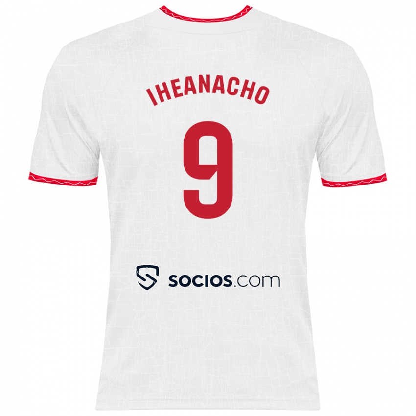 Niño Camiseta Kelechi Iheanacho #9 Blanco Rojo 1ª Equipación 2024/25 La Camisa México