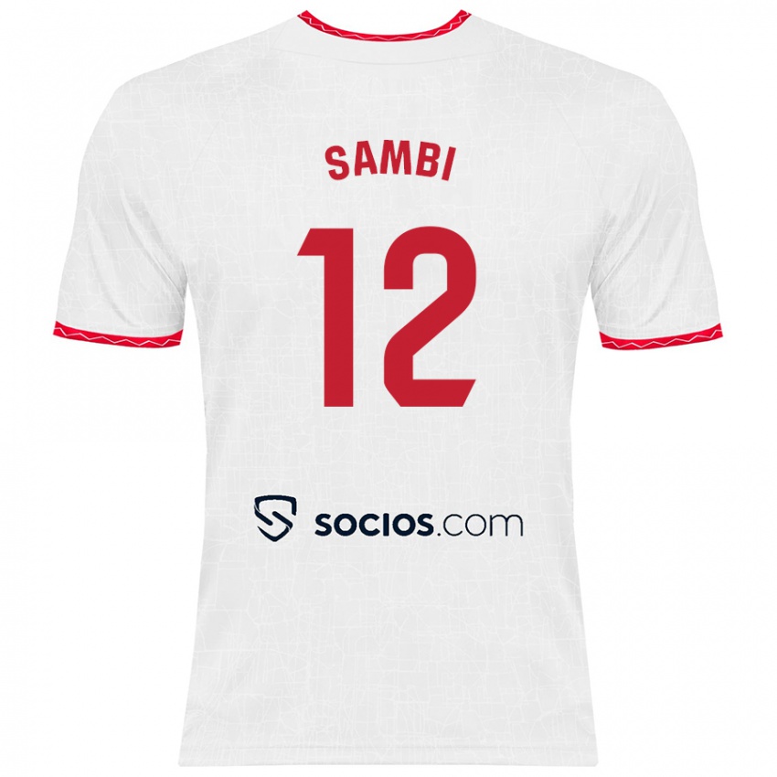 Niño Camiseta Albert Sambi Lokonga #12 Blanco Rojo 1ª Equipación 2024/25 La Camisa México