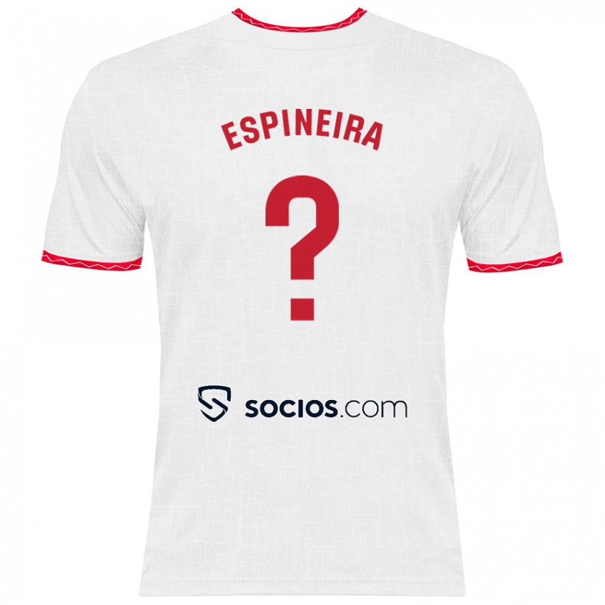 Niño Camiseta Alberto Espiñeira #0 Blanco Rojo 1ª Equipación 2024/25 La Camisa México