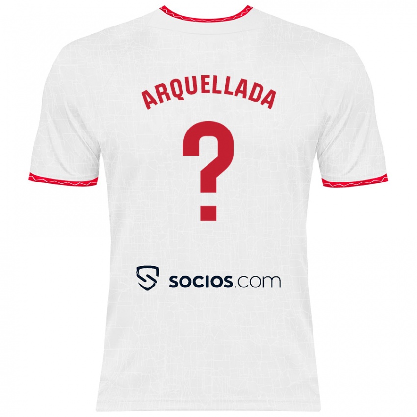 Niño Camiseta Álvaro Arquellada #0 Blanco Rojo 1ª Equipación 2024/25 La Camisa México