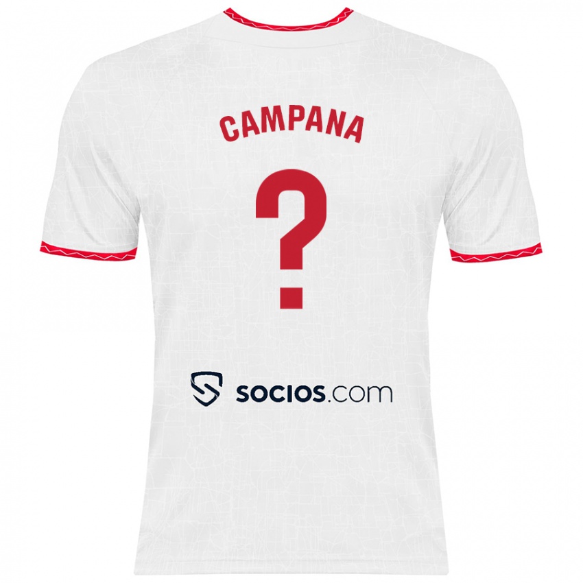 Niño Camiseta Massimo Campana #0 Blanco Rojo 1ª Equipación 2024/25 La Camisa México