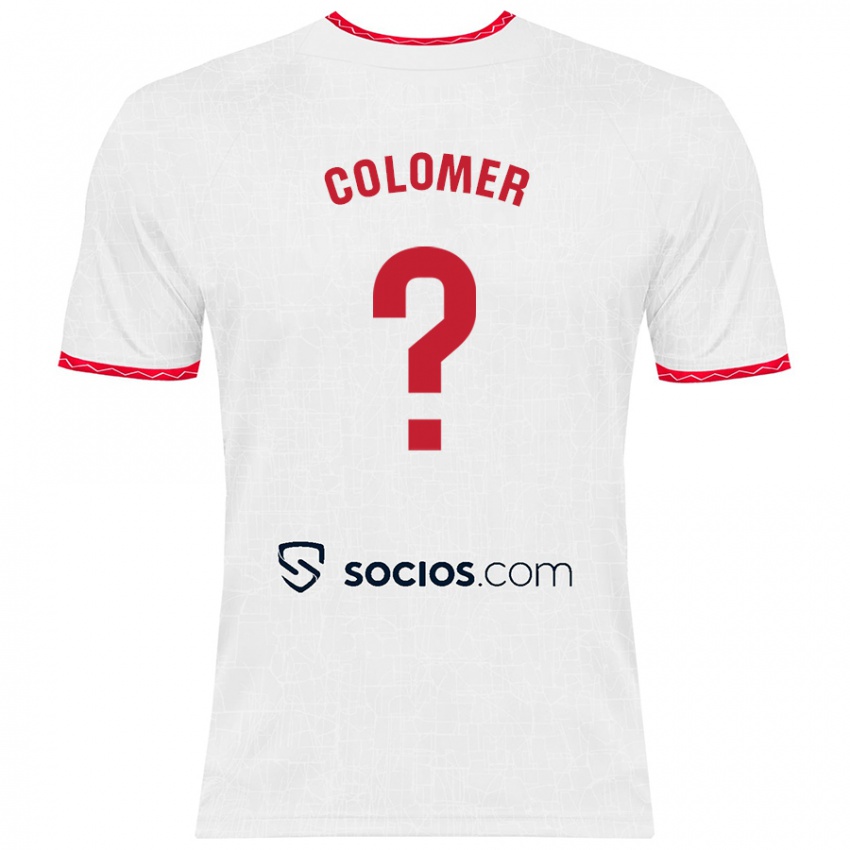 Niño Camiseta Carlos Colomer #0 Blanco Rojo 1ª Equipación 2024/25 La Camisa México