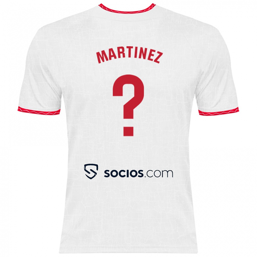 Niño Camiseta Mario Martínez #0 Blanco Rojo 1ª Equipación 2024/25 La Camisa México