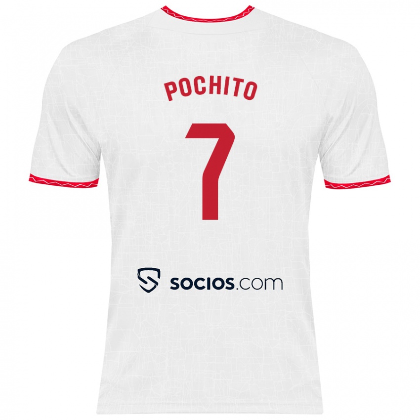 Niño Camiseta Pochito #7 Blanco Rojo 1ª Equipación 2024/25 La Camisa México