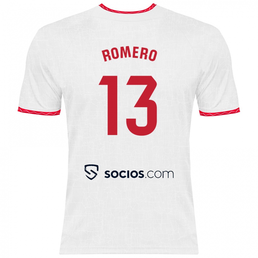 Niño Camiseta Rafael Romero #13 Blanco Rojo 1ª Equipación 2024/25 La Camisa México