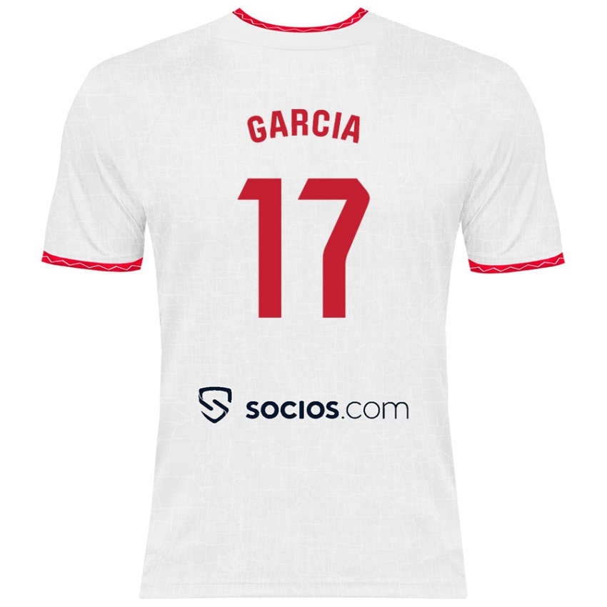 Niño Camiseta Débora García #17 Blanco Rojo 1ª Equipación 2024/25 La Camisa México