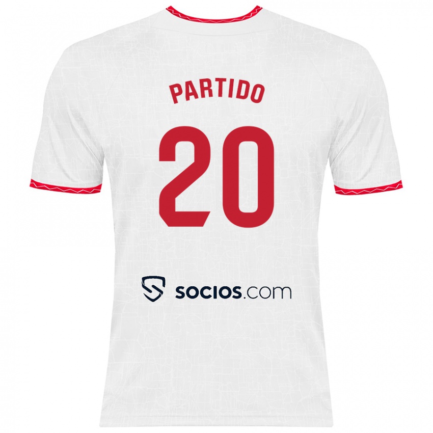 Niño Camiseta Paula Partido #20 Blanco Rojo 1ª Equipación 2024/25 La Camisa México