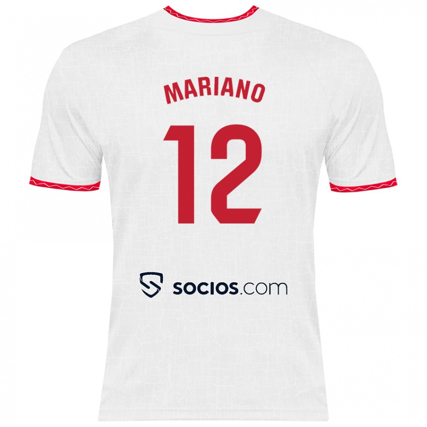 Niño Camiseta Mariano Diaz #12 Blanco Rojo 1ª Equipación 2024/25 La Camisa México