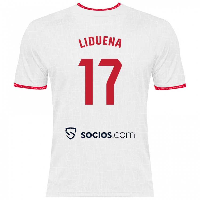 Niño Camiseta Daniel Lidueña #17 Blanco Rojo 1ª Equipación 2024/25 La Camisa México