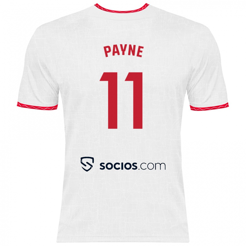 Niño Camiseta Antionette Oyedupe Toni Payne #11 Blanco Rojo 1ª Equipación 2024/25 La Camisa México