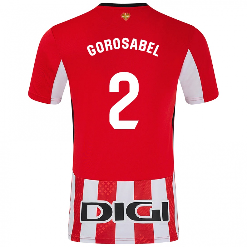 Niño Camiseta Andoni Gorosabel #2 Rojo Blanco 1ª Equipación 2024/25 La Camisa México