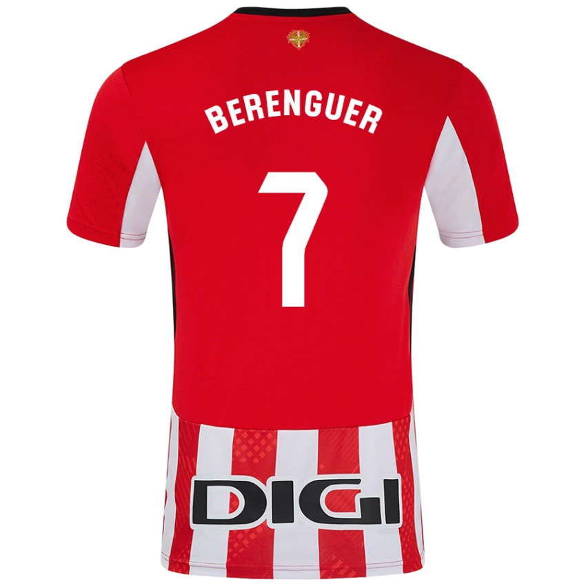 Niño Camiseta Álex Berenguer #7 Rojo Blanco 1ª Equipación 2024/25 La Camisa México