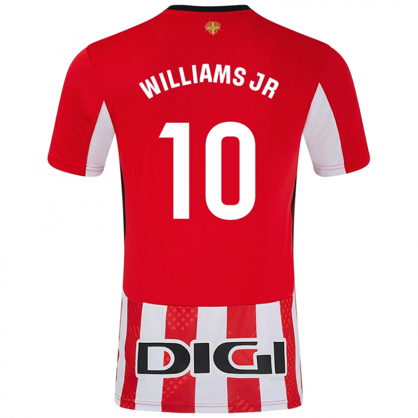 Niño Camiseta Nico Williams #10 Rojo Blanco 1ª Equipación 2024/25 La Camisa México