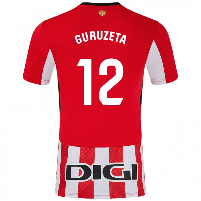 Niño Camiseta Gorka Guruzeta #12 Rojo Blanco 1ª Equipación 2024/25 La Camisa México