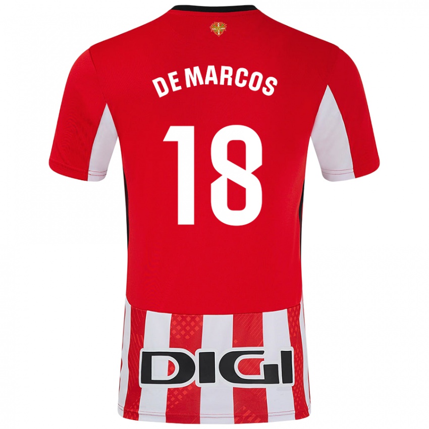 Niño Camiseta Óscar De Marcos #18 Rojo Blanco 1ª Equipación 2024/25 La Camisa México